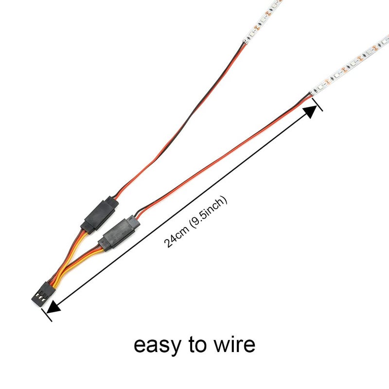 elechawk LED Light Strip for RC Fixed Wing Airplane Flying Wing Plane AR Wing Drone Model Car Truck (Red) - Image 3